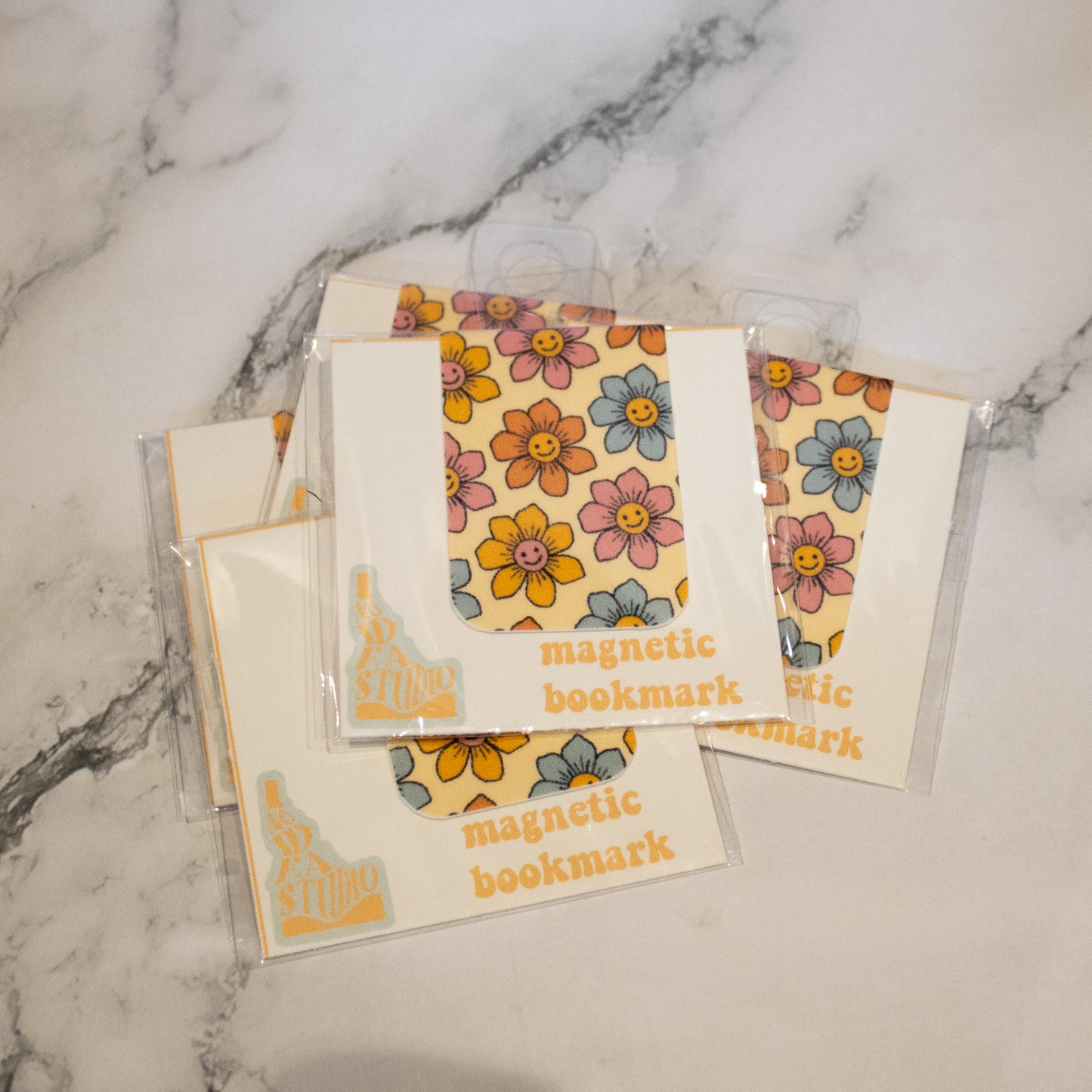 Happy Flowers Magnetic Bookmark