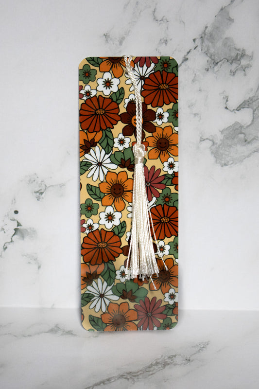 Smiley Flowers Aluminum Bookmark